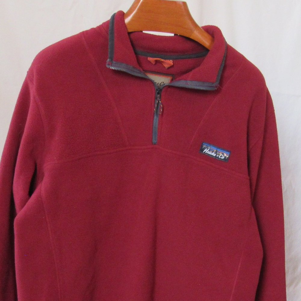 Hawke & Co. Red Quarter-Zip Fleece Size Large EUC